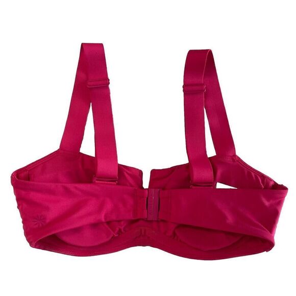 Athleta Women's Sz 32 B/C Pink Square Neck V Underwired Bra Cup Bikini Top - Picture 2 of 8